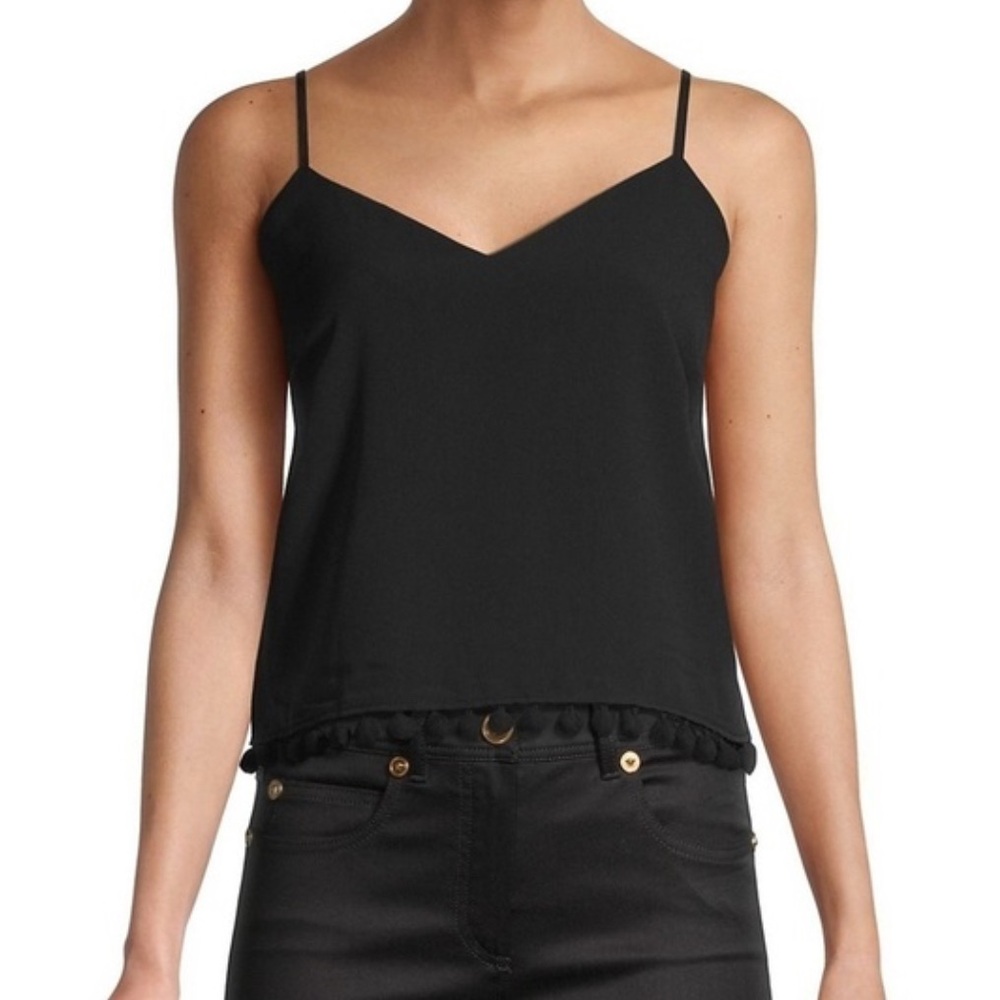 French connection black pom pom cami